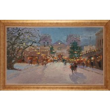 Giyense Altın Çerçeveli Paspartulu Manzara Tablo N785