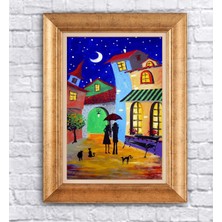 Giyense Altın Çerçeveli Paspartulu Manzara Tablo N899