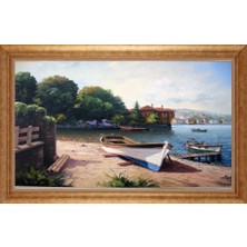 Giyense Altın Çerçeveli Paspartulu Manzara Tablo N920