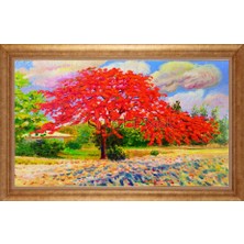 Giyense Altın Çerçeveli Paspartulu Manzara Tablo N1891