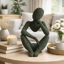 Basart Modern Soyut Düşünen Adam Heykeli - Dekoratif Biblo Masa Üstü Aksesuarı (5 Renk Seçeneği)