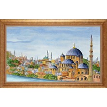 Giyense Altın Çerçeveli Paspartulu Manzara Tablo N1944