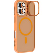 Piyasa Sepeti iPhone 16 StandGuard MagSafe Kılıf + Lens Koruma Enerji Turuncusu