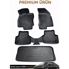 Black Gold Skoda Super B 2015+ Uyumlu 3D Oto Paspas ve Bagaj Havuzu Set Premium