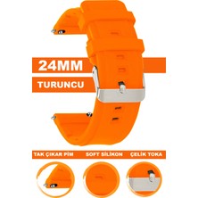 Cobra 24MM Fossil-Welder-Casio-Seiko-Omega-Armani Saat Uyumlu Silikon Saat Kordonu MSLK24