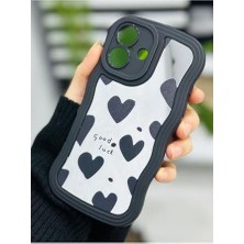 Storemax 16 ile Uyumlu Siyah Kalp Tasarımlı Aynalı Silikon Kılıf