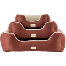 Techmrt Pet Comfort Echo  Köpek Yatağı Tarçın/ecru Peluş M 80X65CM