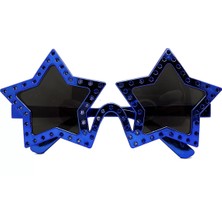 Veralya Mavi Renk Yıldız Şekil Parti Gözlüğü Retro 16X7 cm