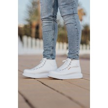 Zapatos CH258 Roma Erkek Spor Günlük Bağcıklı Cilt Bot Cbt - Beyaz