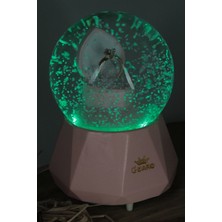 PremiumPort Işıldayan Büyük Boy Kar Küresi, Tek Taş Yüzüklü, Püskürtmeli ve Müzikli