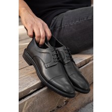 Elit Fortuna 394 Siyah Hakiki Deri Günlük Erkek Klasik Ayakkabı