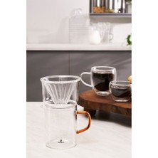 UltraMint Şeffaf Borosilikat Cam Dripper, 450 Ml, Kahve ve Filtre Demleme Için