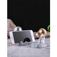Storemax Çok Fonksiyonlu Astronot Uzay Adamı Cep Telefonu Standı Komik Sevimli Astronot Heykeli Telefon Tutucu, Ofis Dekorasyonu Masaüstü Komidin Braketi Tutucu