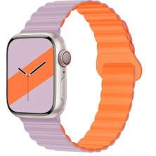 Gordon's Apple Watch Uyumlu Premium Mıknatıslı Silikon Çift Renkli Kordon (38/40/41/42/44/45/46/49 Mm) – Iwatch Series Ultra, 11, 10, 9, 8, 7, 6, 5, 4, 3, Se – Unisex