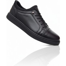 Elit Atc 1301 Siyah Hakiki Deri Ortopedik Taban Rahat Mevsimlik Erkek Ayakkabı