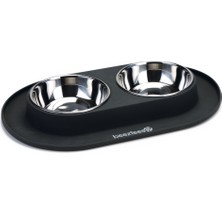 Techmrt Beeztees Köpek Ikili Mama ve Su Kabı, Paslanmaz Çelik, 40X24CM, 2X500ML