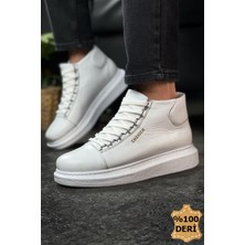 Zapatos CH258 Roma Erkek Spor Günlük Bağcıklı Hakiki Deri Bot Dbt - Beyaz