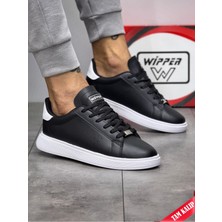 Elit Wipper 089 Siyah Beyaz Hafif Rahat Cilt Erkek Sneaker