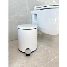 Storemax Pedallı Çöp Kovası 6lt Mat Beyaz Iç Kısım Siyah