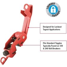 Storemax 493B Kırmızı Elektrik Kutusu Devre Kesici Kilitleme, Standart Tek ve Çift Geçişler Için Etiketleme Devre Kesici Kutusu Kilidi