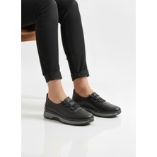 Elit Dues 0545 Siyah Tam Ortopedik Rahat Mevsimlik Günlük Kadın Ayakkabı