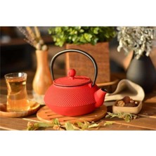 UltraMint Linden Sümbül Çaydanlık 750 Ml, Kırmızı Döküm Demlik