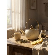 UltraMint 1 Litre Granit Çay Demliği, Indüksiyonlu Çelik Kulplu Çaydanlık