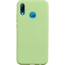 Casen Huawei P20 Lite Lansman Serisi Silikon Kılıf İçi Kadife Darbe Emici Esnek Koruma Yeşil