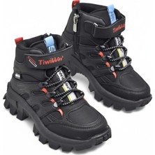 Cumbia Twittoys 411 Siyah Kırmızı Soğuk Geçirmez Kaymaz Taban Cırtlı Erkek Çocuk Bot