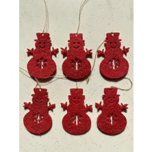 Storemax Mini Tasarım Atölyem Kırmızı Kardan Adam Yılbaşı Ağacı Süs Seti Kırmızı