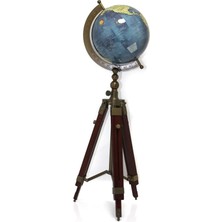 PremiumPort Döner Dünya Haritası Dekoratif Standlı, Şık ve Modern Tasarım