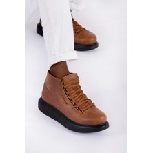 Zapatos CH258 Roma Erkek Spor Günlük Bağcıklı Cilt Bot Cst - Taba
