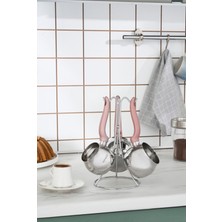 UltraMint Fleva 3'lü Standlı Cezve Takımı, Şık ve Kullanışlı Mutfak Seti