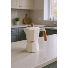 UltraMint Bambum Garen Moka Pot 6 Fincan, Şık ve Kullanışlı Kahve Pişirme Seti