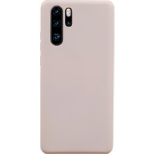 Casen Huawei P30 Pro Lansman Serisi Silikon Kılıf İçi Kadife Darbe Emici Ultra Koruma Kapak Krem