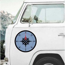 Sticker Dizayn Pusula Sticker - Araba Oto Motosiklet Karavan Cam Sticker - 00390