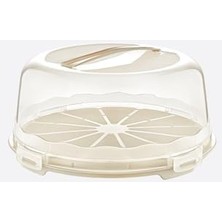 Storemax Kek Taşıma Kabı, Bpa Içermeyen Plastik, Saplı ve Kilitli Kek Fanusu, Taşınabilir ve Güvenli Saklama Çözümü (Yuvarlak)