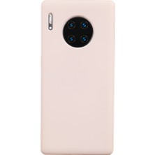 Casen Huawei Mate 30 Pro Lansman Serisi Silikon Kılıf İçi Kadife Darbe Emici Esnek Koruma Krem