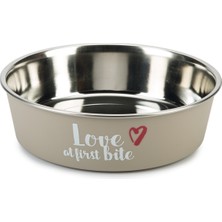 Techmrt Beeztees Köpek Mama Su Kabı, Paslanmaz Çelik, Gri, 21CM, 1500ML