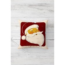 Storemax Pelangi Yılbaşı Baba Çift Tarafı Baskılı Gizli Fermuarlı Yastık Kılıfı Kırlent Koltuk Yastık Kılıfı, Bordo-Beyaz 45 x 45