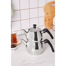 UltraMint Çise Indüksiyon Tabanlı Midi Çaydanlık Takımı Siyah