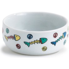 Techmrt Beeztees Kedi Mama Su Kabı, Porselen, Beyaz, 11CM, 325ML