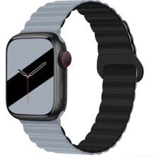 Gordon's Apple Watch Uyumlu Premium Mıknatıslı Silikon Çift Renkli Kordon (38/40/41/42/44/45/46/49 Mm) – Iwatch Series Ultra, 11, 10, 9, 8, 7, 6, 5, 4, 3, Se – Unisex
