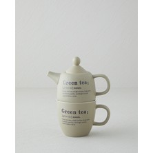 UltraMint Yeşil Çay Demlik Seti 300 Ml, Şık ve Zarif Bone China Tasarım