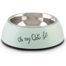 Techmrt Beeztees Kedi Mama Su Kabı, Paslanmaz Çelik, Mint, 14X4,5CM, 160ML