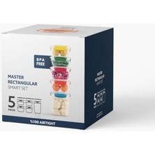 Storemax Sızdırmaz 5'li Saklama Kabı Seti, Çeşitli Boyutlarda (2X800 Ml, 2X1000 Ml, 1X2100 Ml), Gıdaları Taze Tutma, Bpa Içermeyen Malzeme, Mutfakta Düzenleyici