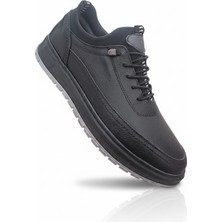 Elit Alvino 1754 Siyah Hakiki Deri Ortopedik Rahat Lastikli Mevsimlik Erkek Ayakkabı