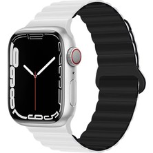 Gordon's Apple Watch Uyumlu Premium Mıknatıslı Silikon Çift Renkli Kordon (38/40/41/42/44/45/46/49 Mm) – Iwatch Series Ultra, 11, 10, 9, 8, 7, 6, 5, 4, 3, Se – Unisex