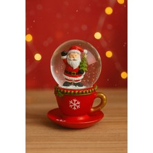 PremiumPort Beyaz Kar Küresi, Noel Baba Teması, Şık Dekoratif Süs, Hediye Seçeneği