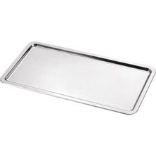 Özbir Paslanmaz Çelik Pastane Tepsisi Çok Amaçlı Sunum ve Servis Tepsisi 10X30 cm